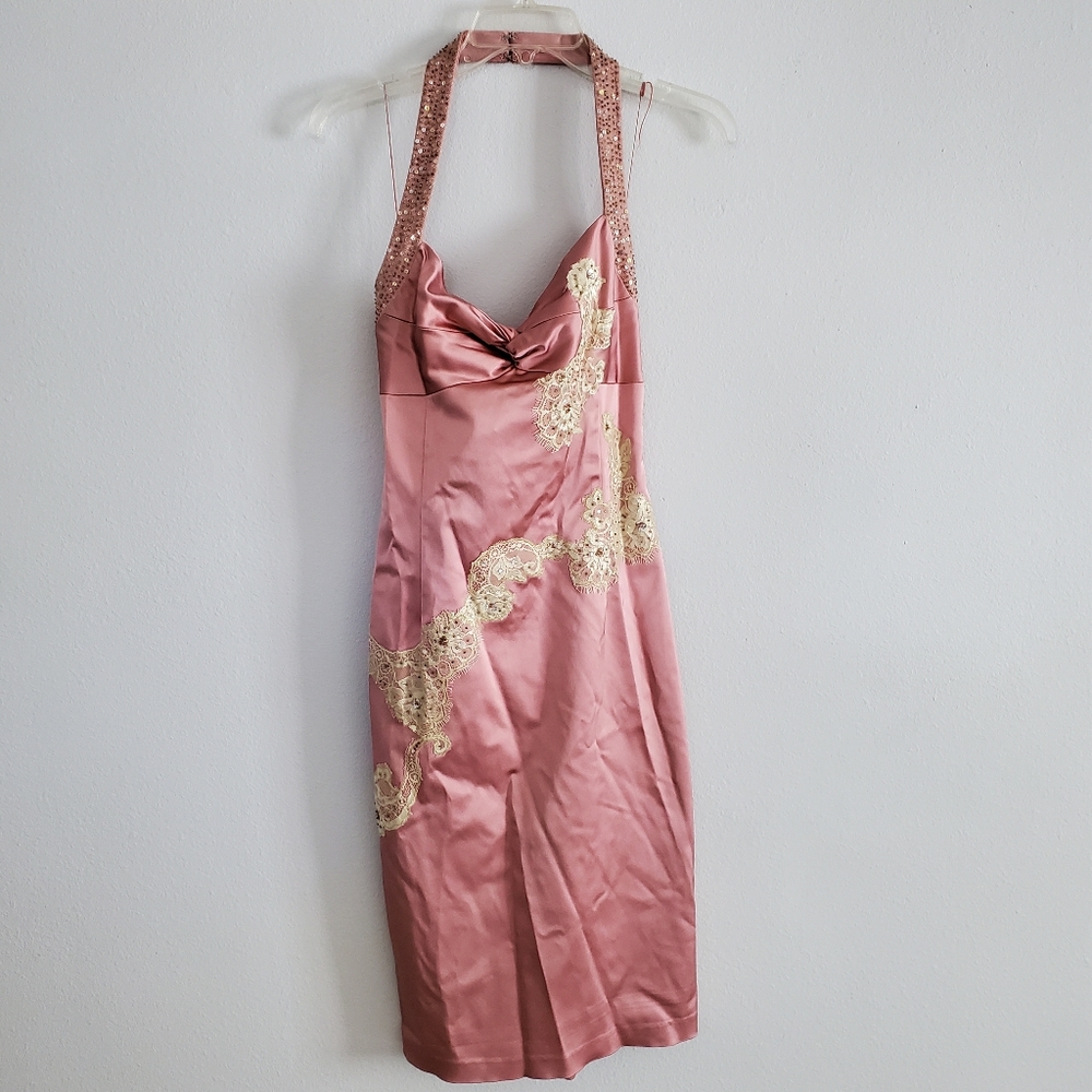 Papll Boutique Evening Rose Halter Dress - Us 8